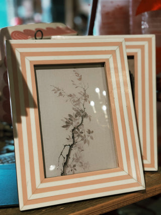 Photo Frame w/ Pink Inlaid Stripes