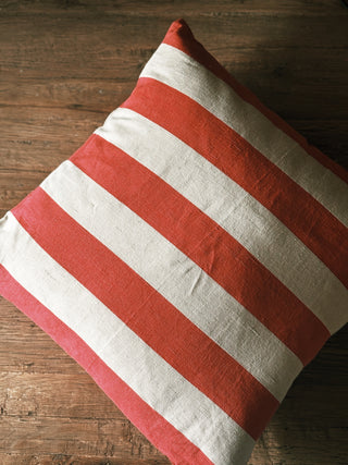 Cotton & Linen Pink Striped Pillow