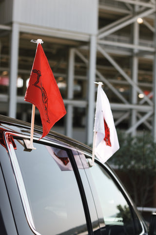Arkansas Razorbacks White Car Flag