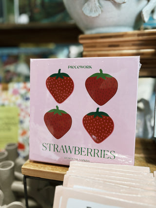Strawberry Cocktail Napkins - Set Of 4