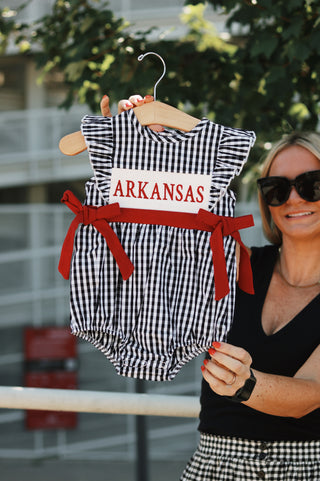 Arkansas Smocked Gingham Bubble