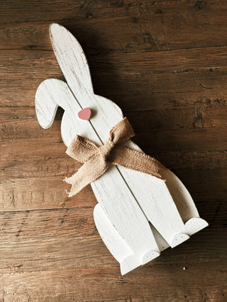 White Wooden Easter Rabbit