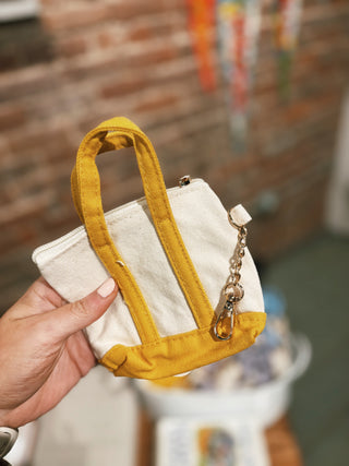 Mustard Key Charm Coin Purse- Micro Mini