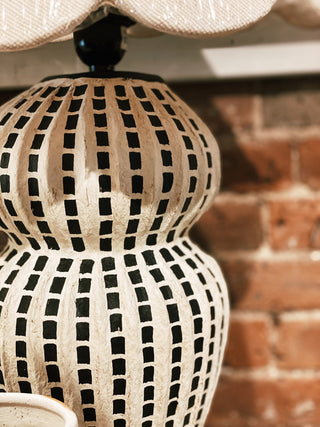 Black and White Scalloped Lamp