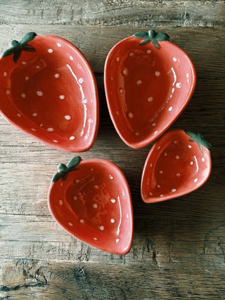 Hand-Painted Strawberry Shaped Measuring Cups, Set of 4