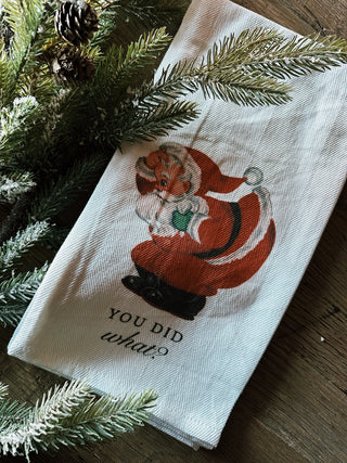 You Did What Vintage Retro Christmas Tea Towel