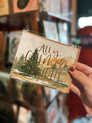 Calm & Bright Christmas Holiday Landscape Greeting Card