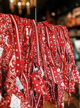 Scarf necklace- Red