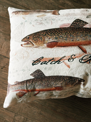 Catch & Release Fishing Throw Pillow