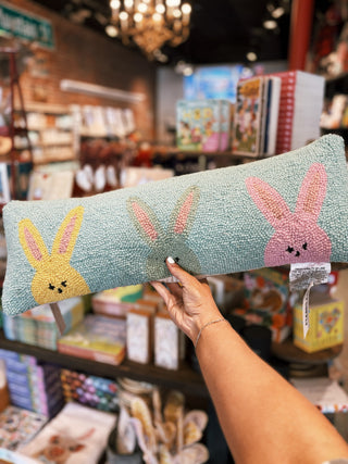 Three Rugee Peeps Type Bunnies Hook Pillow