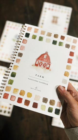 Farm watercolor workbook