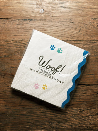 Woof Paw Print Cocktail Napkins