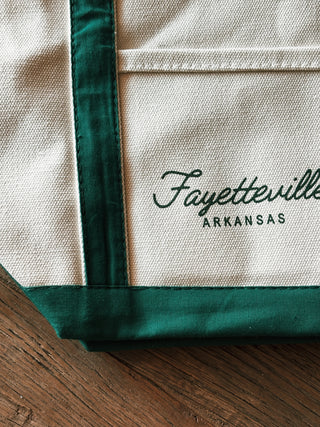 Fayetteville AR Canvas Boat Tote