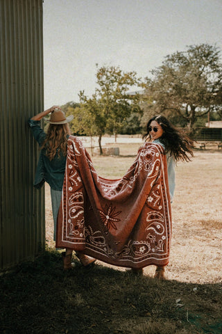 Vintage Bandana Blanket - Red