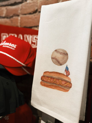 Baseball Hot Dog ‘Merica Tea Towel