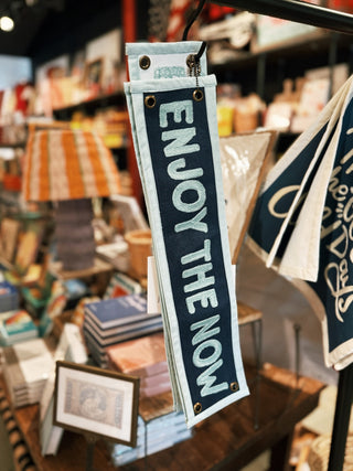 Enjoy The Now Embroidered Canvas Banner