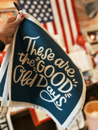 Good Old Days Embroidered Canvas Banner