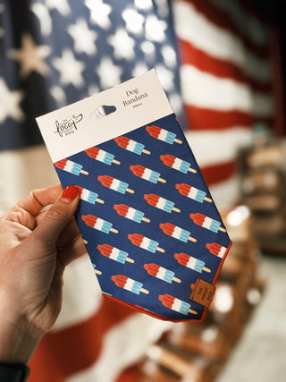 Rocket Pop 4th of July Summer Dog Bandana: Small