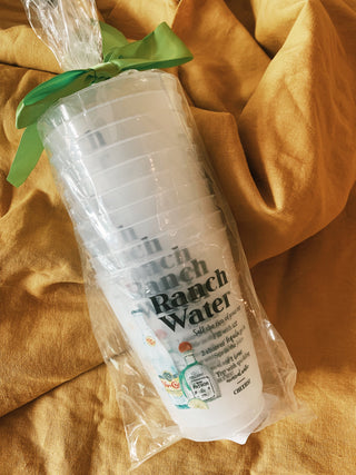 Ranch Water Recipe Reusable Cups - Pack of 6