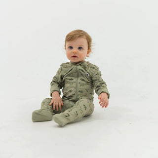 Burlebo: Baby Zip Up - Flying Ducks: Green