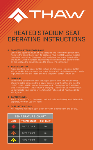 Heated Stadium Seat