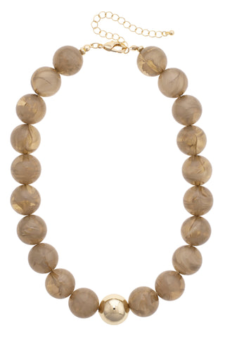 Smokey Taupe Beaded Necklace
