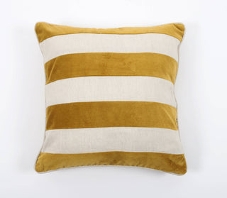 Velvet Linen Stripe Pillow: YELLOW