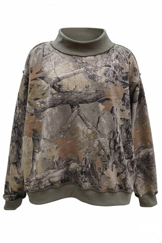 BUCKETLIST INC - IT2594-CAMOBLANK | Real-Tree Camouflage Mock-Neck Sweatshirt: Camo / S/M-L/XL (3-3)
