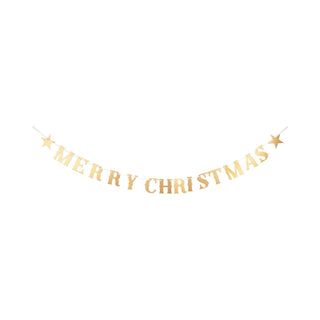 Merry Christmas Glitter Chipboard Banner