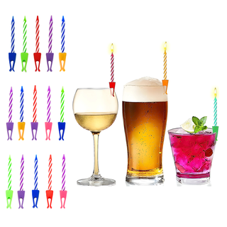 Celebration Candle Drink Party Clips: Multi-Colored