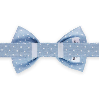 Chambray Dots Dog Bow Tie: Large