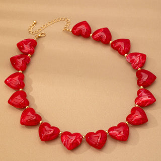 Large Heart Beaded Necklace