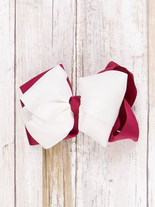 Maroon and White Gameday Bow