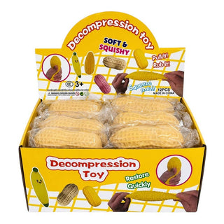 Sensibling Corp. - 12PCS - Peanut Shaped Squishy Stress Relief Toy