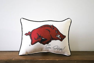 University of Arkansas Razorback Piped Pillow