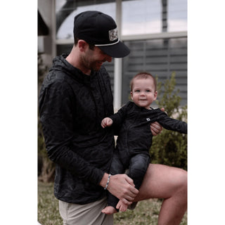 Burlebo: Baby Zip Up- Black Camo