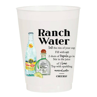 Ranch Water Recipe Reusable Cups - Pack of 6