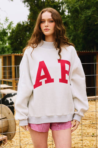 Arkansas & AR Print Reversible Mockneck Sweatshirt: Heather grey