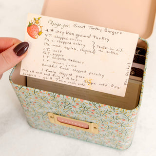 Strawberry Meadow Tin Recipe Box
