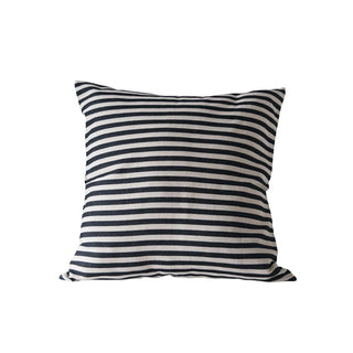 Woven Cotton Striped Pillow- Black & White