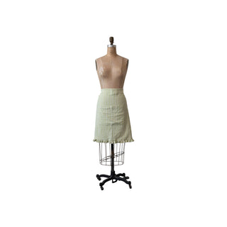 Striped & Ruffled Green Half Apron