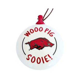 Arkansas Logo Ceramic Puff Ornament