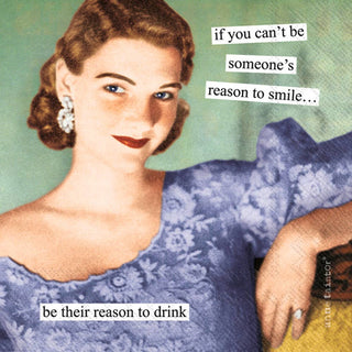 Anne Taintor Paper Cocktail Napkins- Reason To Smile