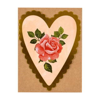 Pink Rose Heart Specialty Valentine Greeting Card