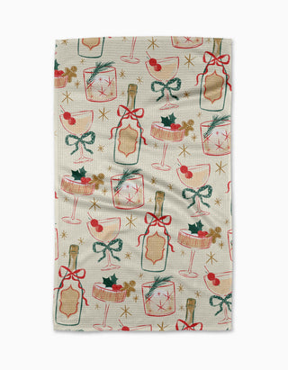 Geometry - Christmas Cocktails Tea Towel