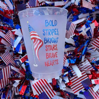 Bold Stripes Bright Stars Frosted Cups