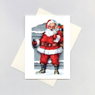 Santa Opening a Gate - Christmas Card