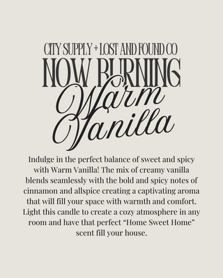 City Supply x Lost and Found Collective: Warm Vanilla Candle