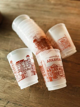 University of Arkansas Campus Skyline Reusable Cups