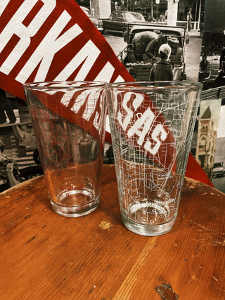University of Arkansas Campus Map Pint Pair
